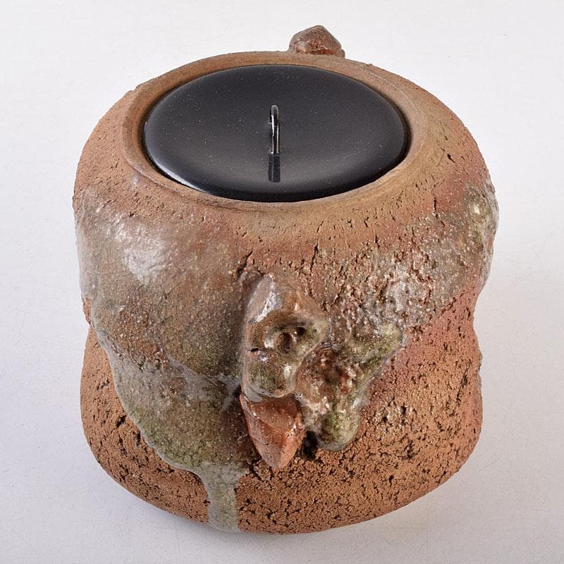 北大路魯山人作　信楽焼　水指　共箱　D　R9032B