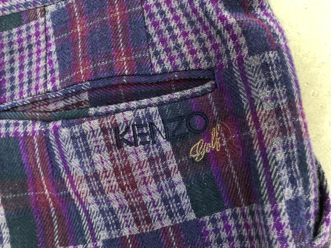 KENZO GOLF パッチワーク風 チェック パンツ 0-64-832