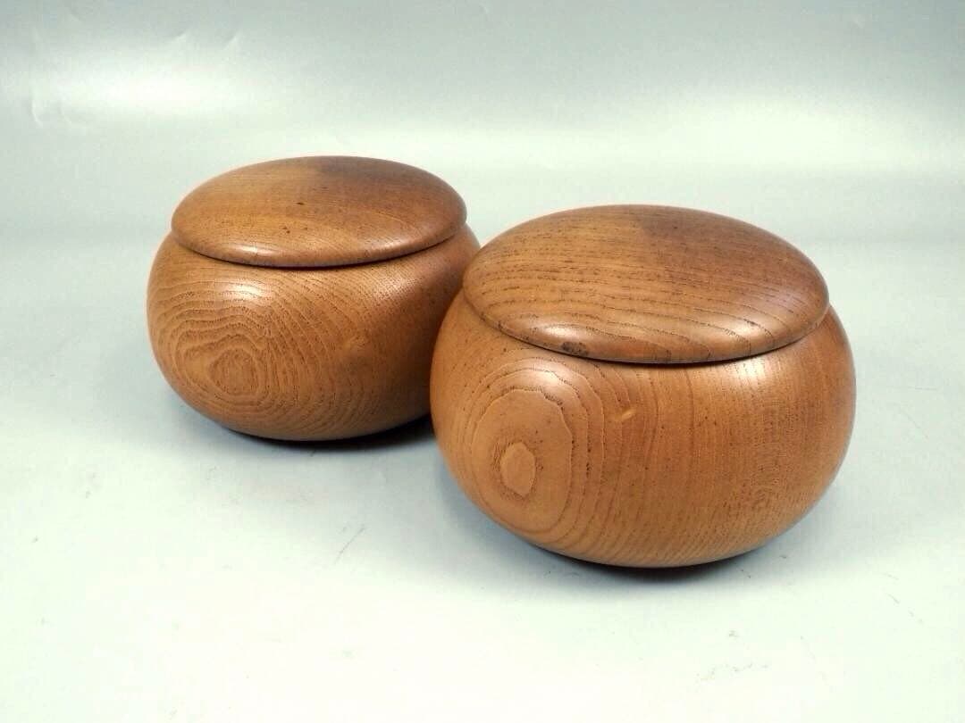 【宮崎県】日向特製蛤碁石35号・欅碁笥セット