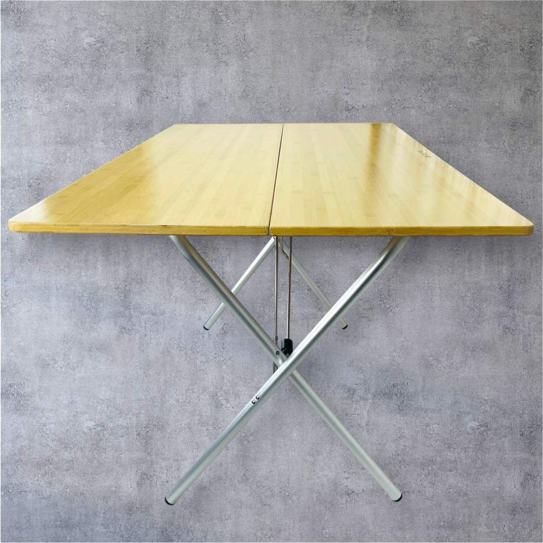 【美品】 peakワンアクションテーブル　竹 【ハイ&ロングタイプ】