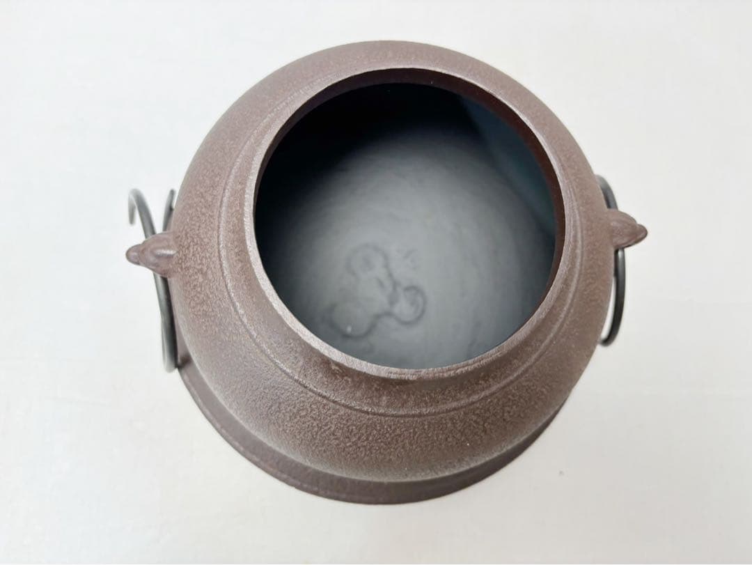 未使用 茶道具 釜師 佐藤浄清造 唐銅朝鮮風炉釜 真形釜添 野々田電熱器 敷板