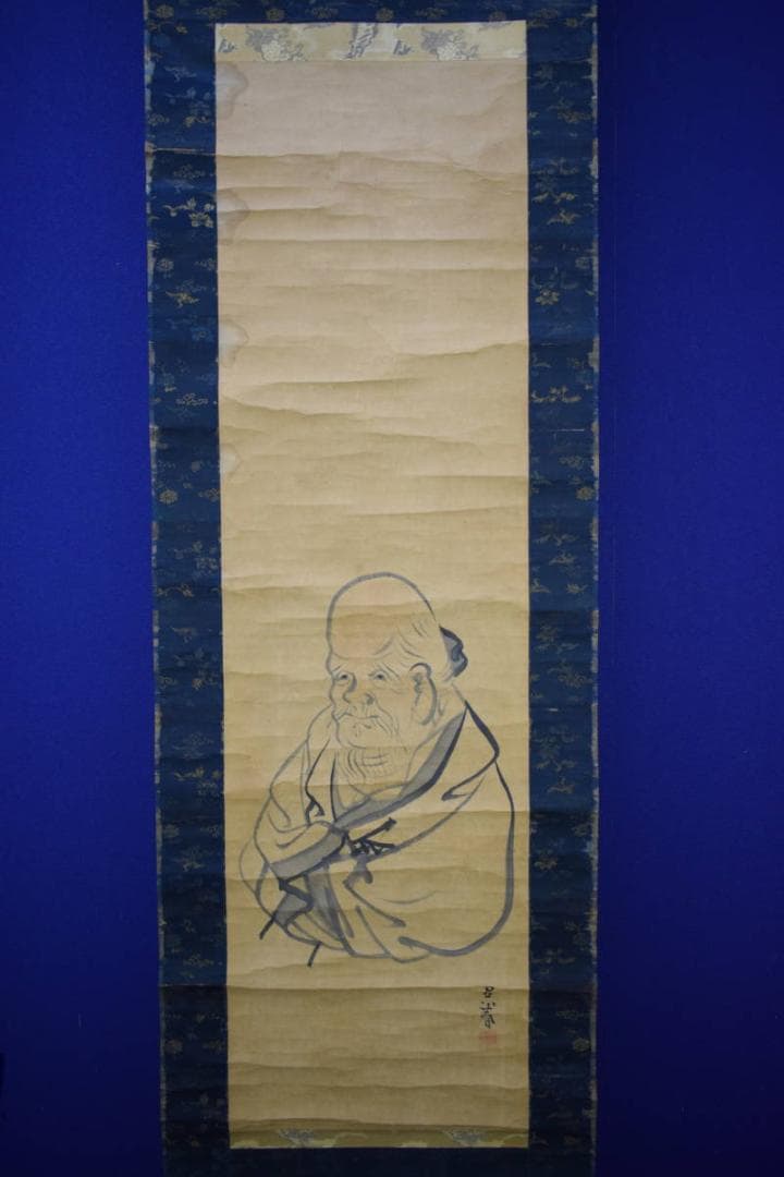 模写/松村呉春/寿老人図/布袋屋掛軸HH-827