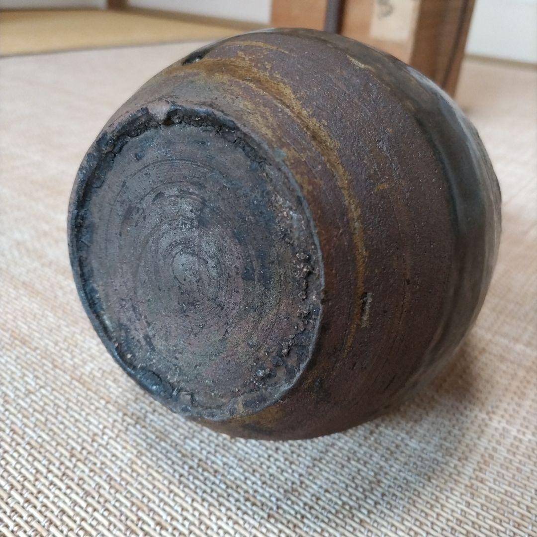 李朝　朝鮮焼　鉄釉花瓶