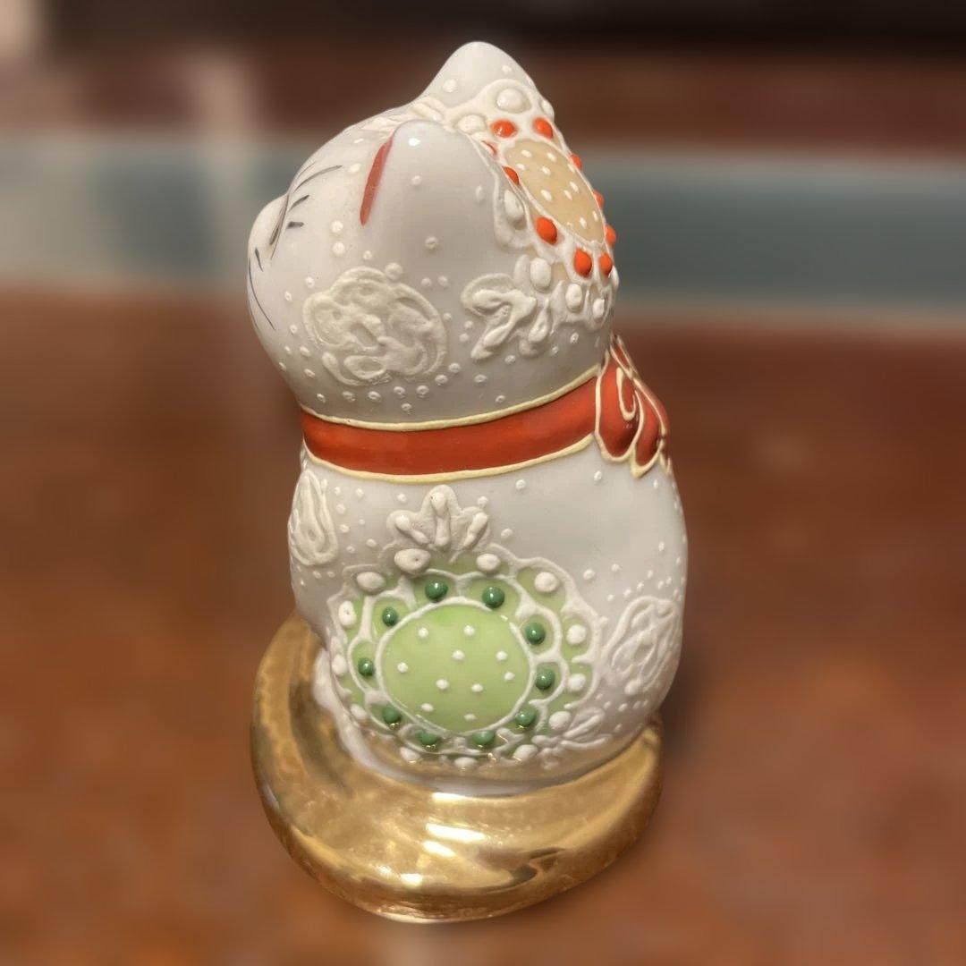 最終価格 ☆ 陶器製 九谷焼 招き猫 チャーム セット 幸運 金運