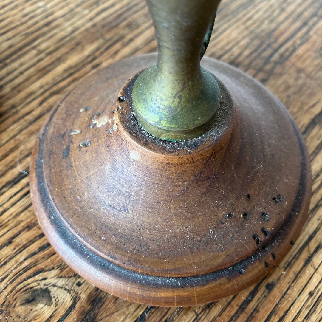 真鍮と木製のキャンドルホルダー2個セット