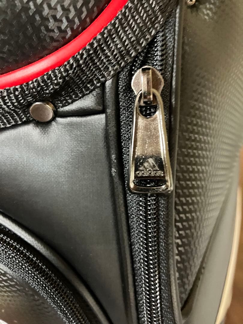 アディダス adidas スリーバー ゴルフバッグ ブラック/レッド/ホワイト