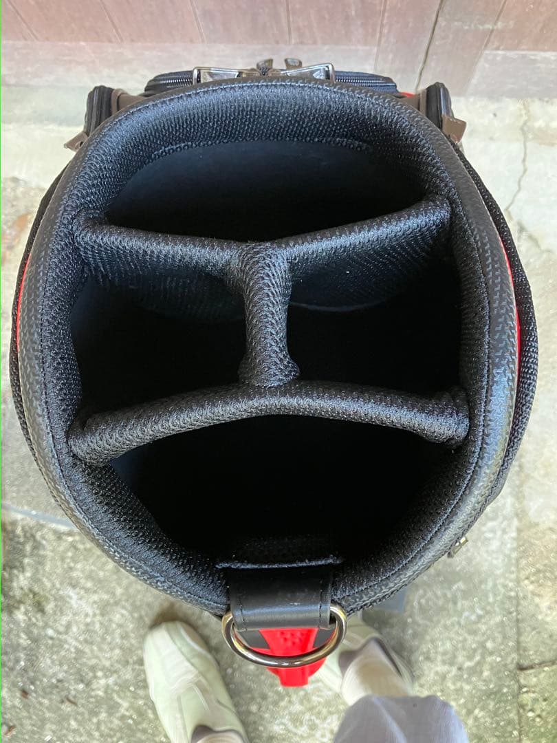 アディダス adidas スリーバー ゴルフバッグ ブラック/レッド/ホワイト