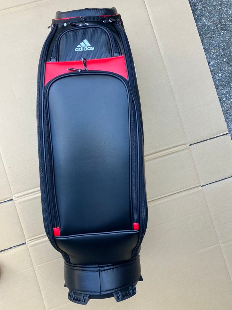 アディダス adidas スリーバー ゴルフバッグ ブラック/レッド/ホワイト