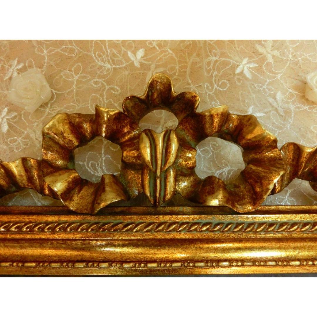 ロココ額絵　マリーアントワネットy　アンティークゴールド キャンバス印刷