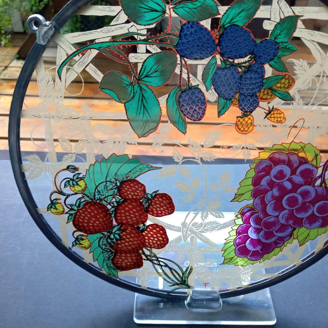 大判アメリカ ステンドグラス Berries＆Grapes グラスマスターズ社c