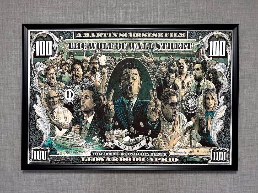 No.306フレーム付きキャンバスアート　ウルフオブウォールストリート　絵画