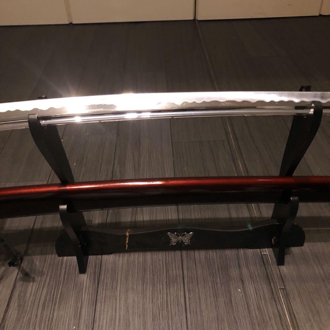 高級居合刀　高級模造刀　樋入刀身　朱拵え　合金刀身