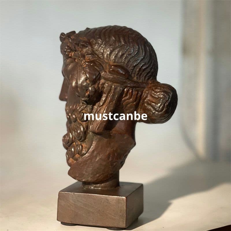 石像ギリシャ酒神ディオニュソス頭部居間 玄関 茶室 執務机 装飾品 工芸品 置物