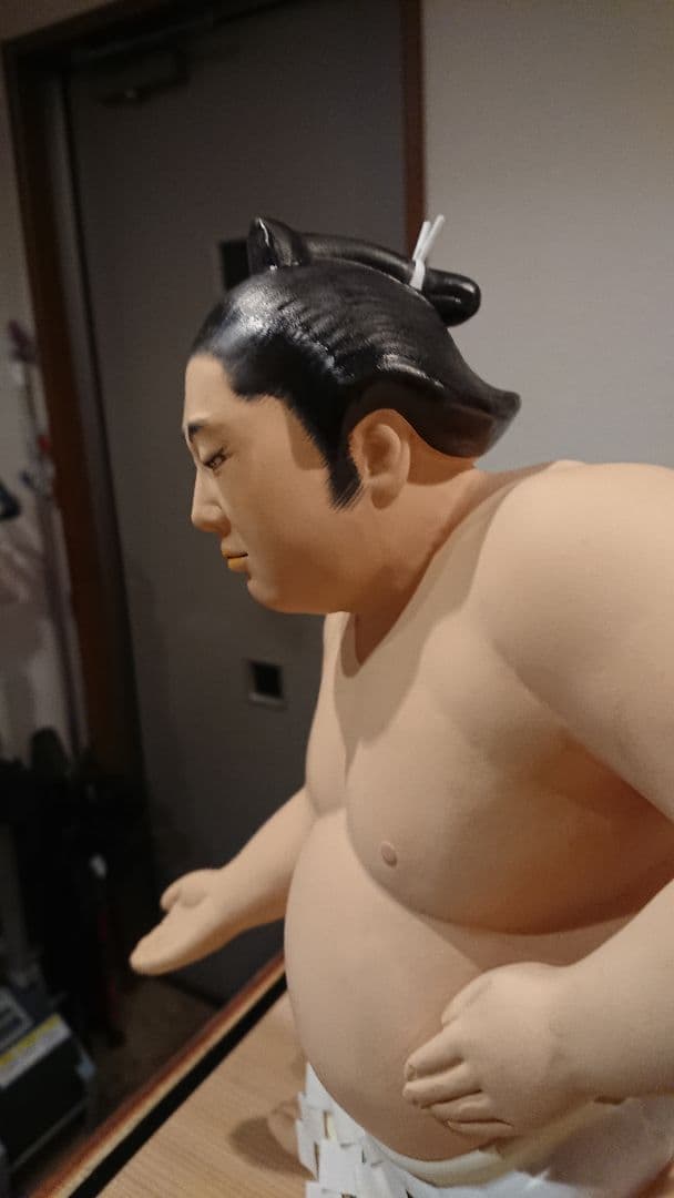 稀少 作家名有 博多人形 土俵入り 陶器製 横綱 フィギュア 約30cm