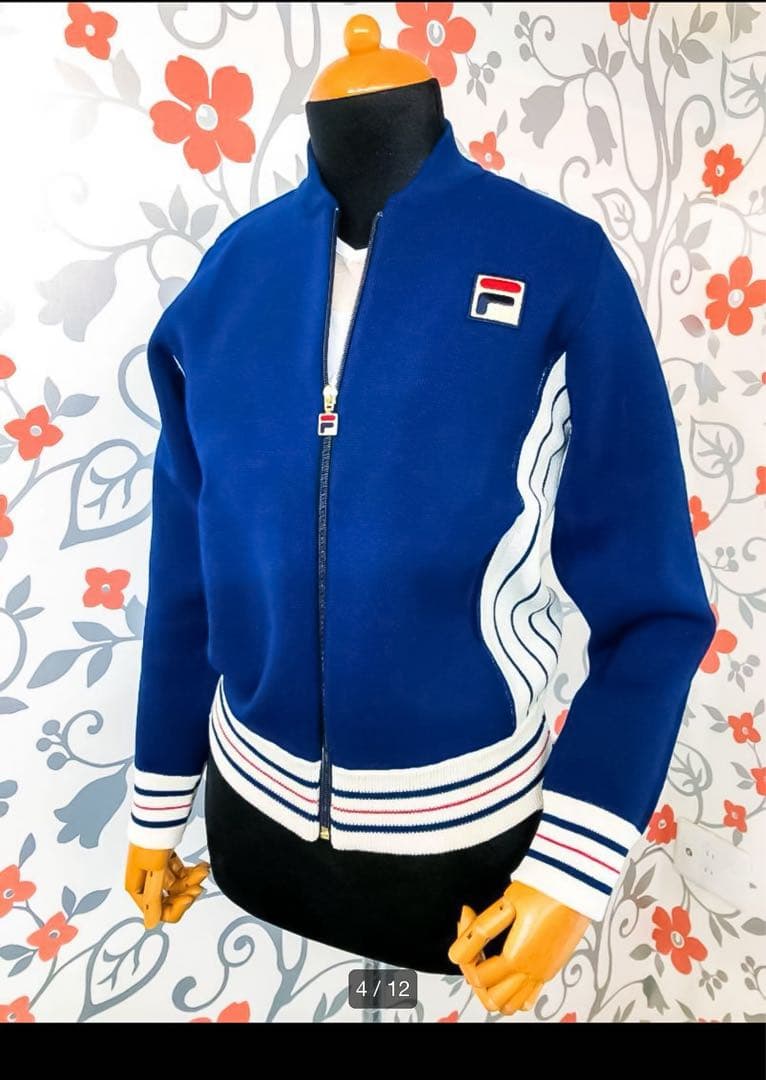 【新品】FILA テニス ジャケット ニット レディース ネイビー フィラ L