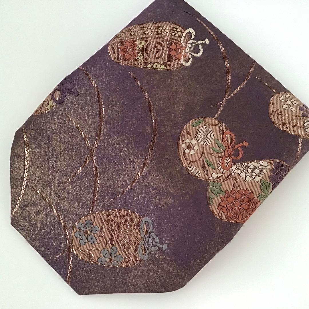 袋帯 結婚式バッグ 数寄屋袋　茶道 初釜 仕覆 未使用正絹袋帯 リメイク348