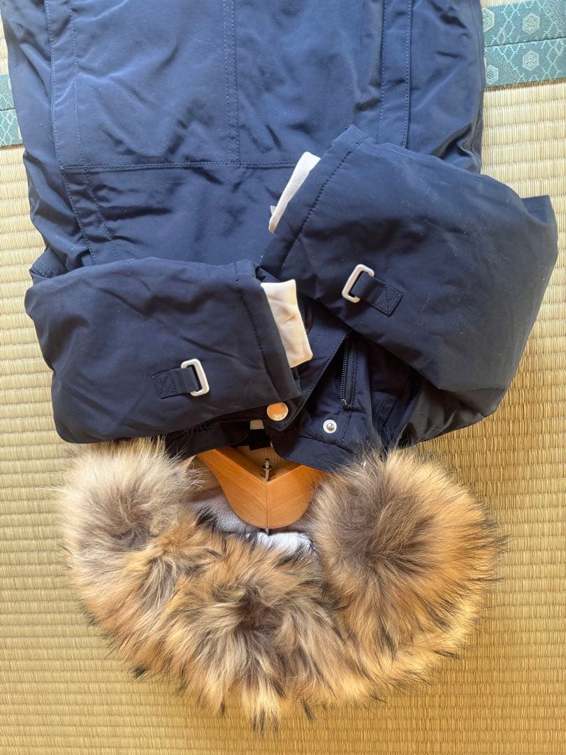 ネイビー 子ども用 スキーウェア ファー付き