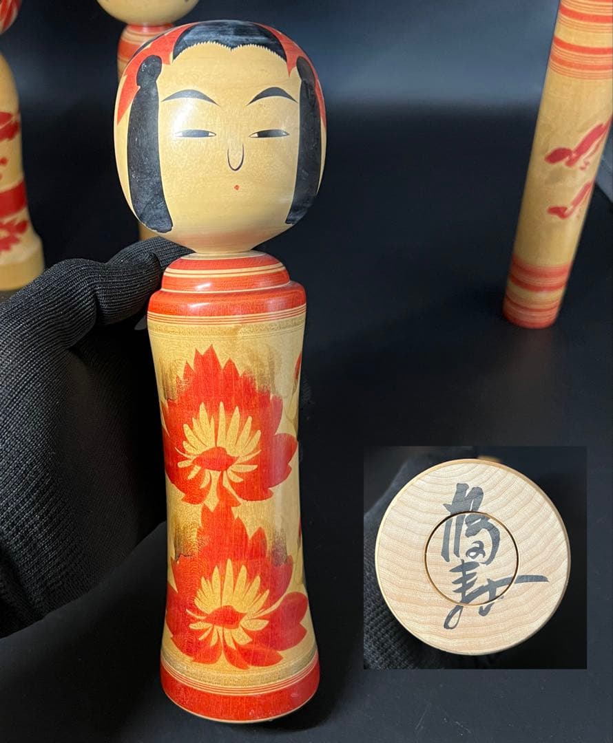 伝統こけし10本セット 会田栄治 岡崎昭一 遊佐福寿 井上ゆき子 我妻与四松ほか