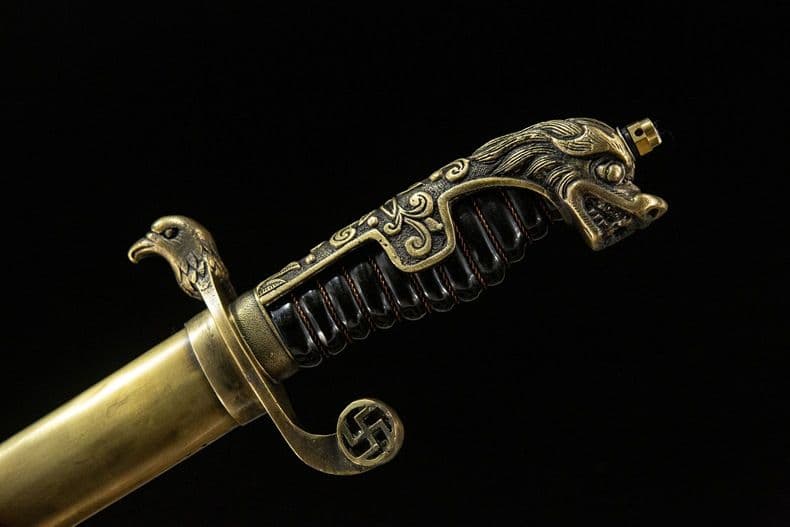 金色装飾の鋼の刀 武具　刀装具　日本刀　模造刀 居合刀 武士道 98式軍刀