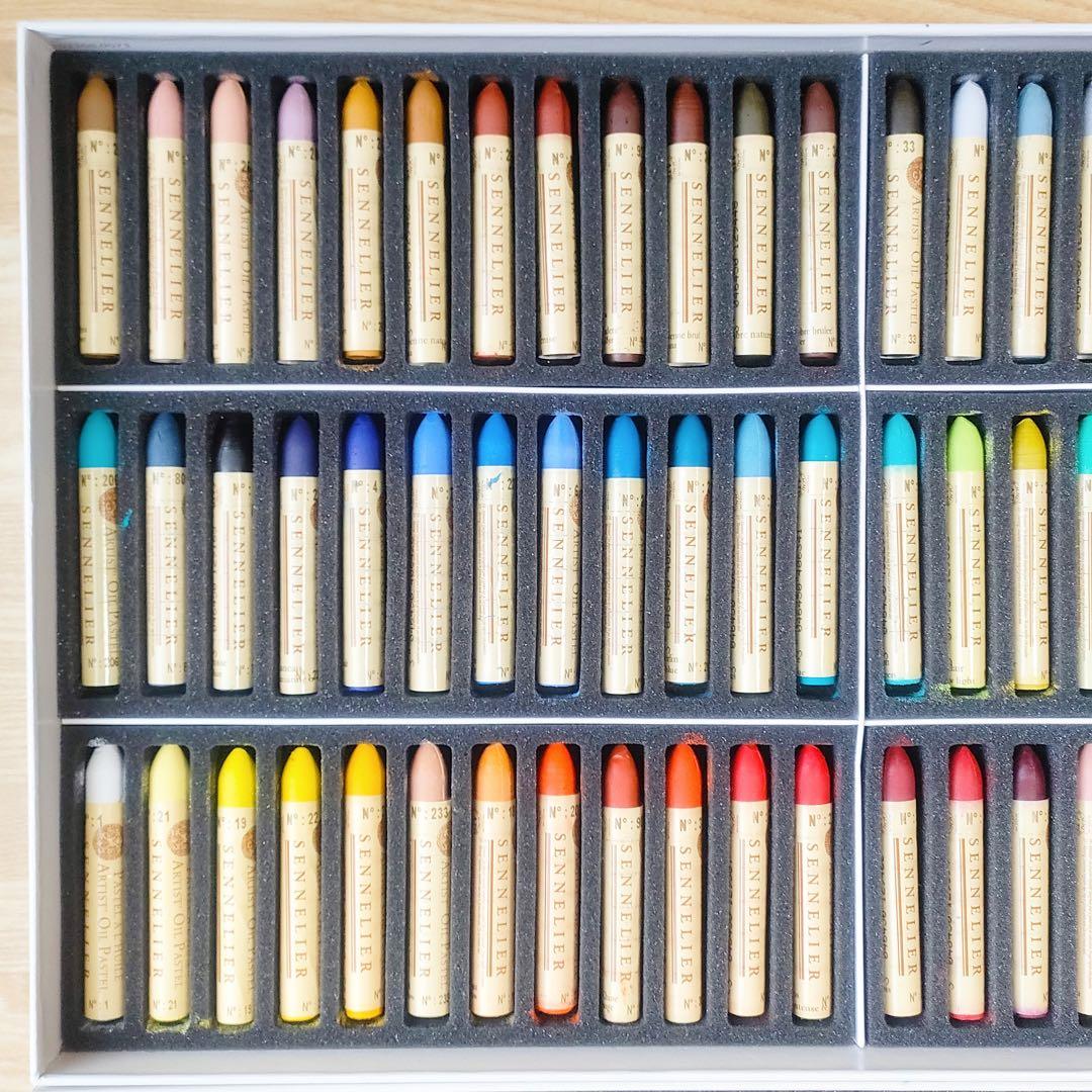 セヌリエ オイルパステル 72色 セット ＋ パール メタリック 12色 セット