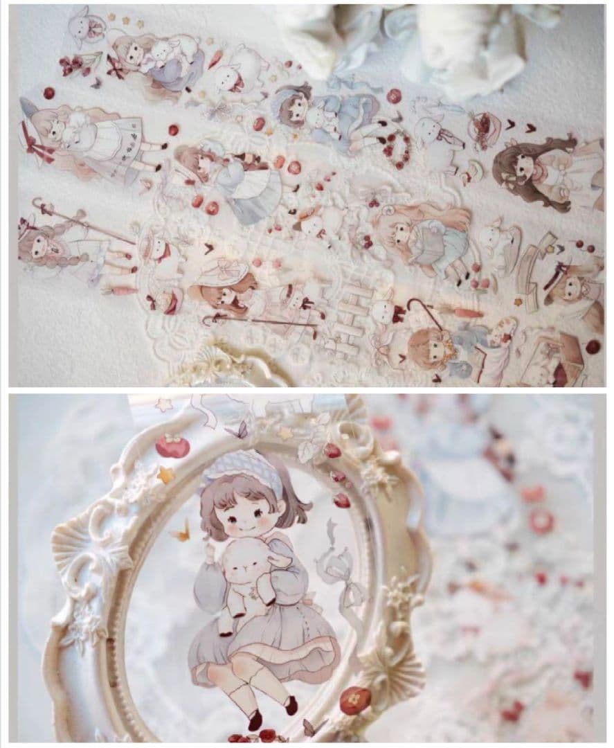 J1029＃小园与小羊(PET)鹿屿切り売り海外人物マステ女の子