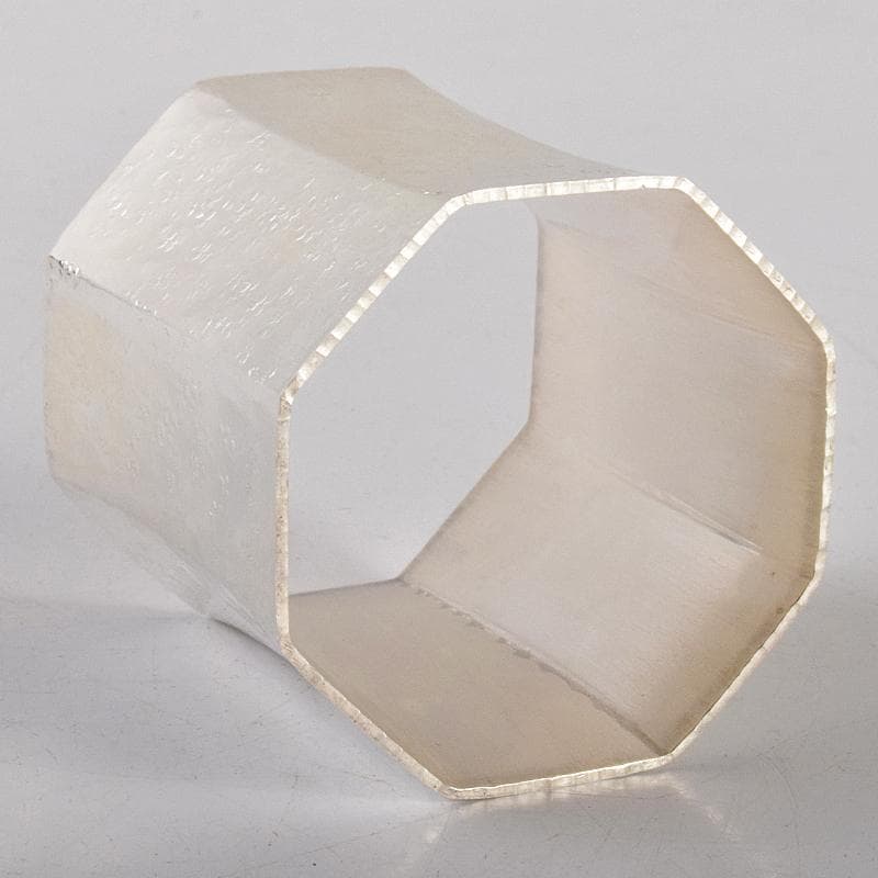 茶道具　竹影堂造　銀杏文　南鐐八角蓋置　共箱　V　R5064