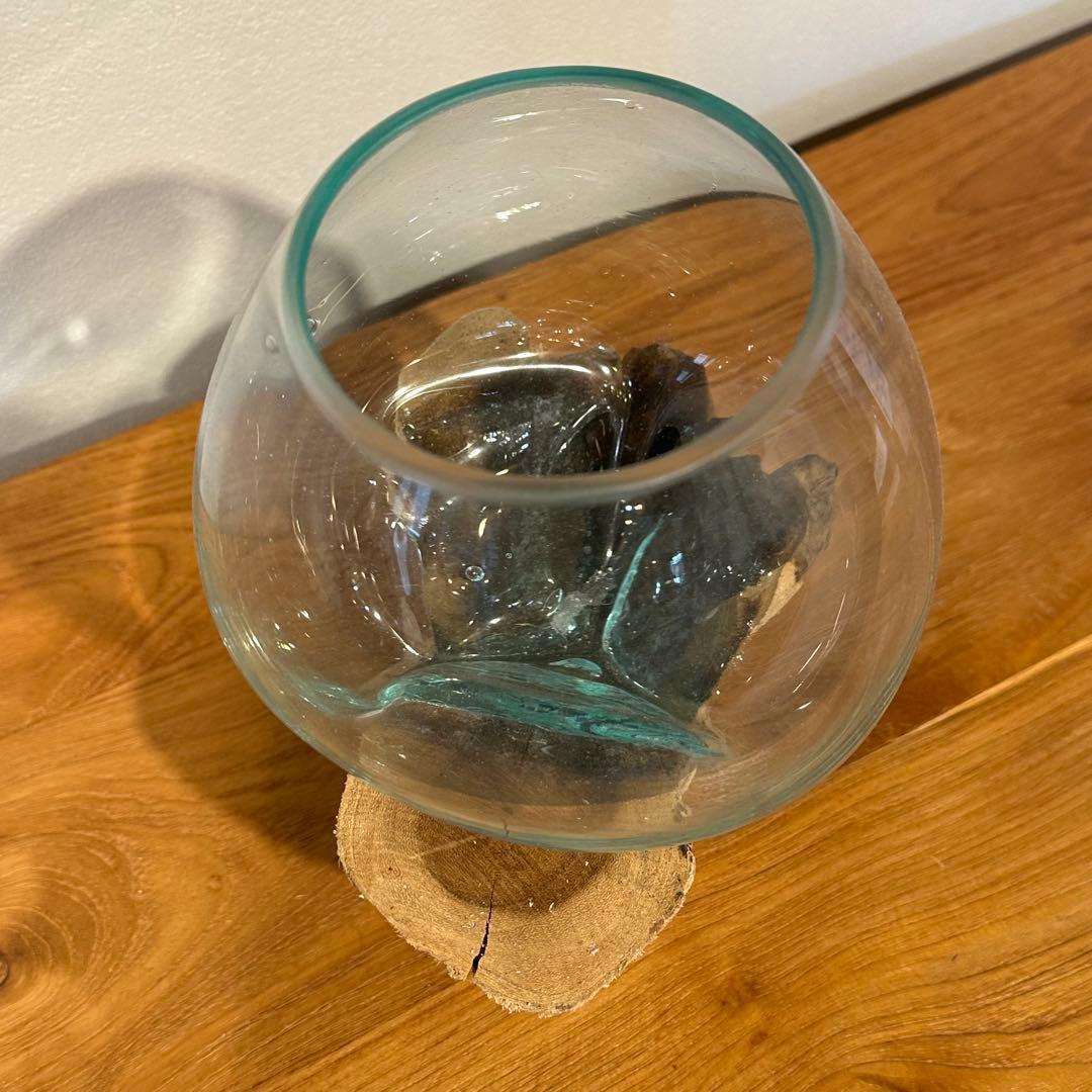 バリ島流木ガラス　w18×d15×h22cm 水槽　アクアリウムメダカ水槽804