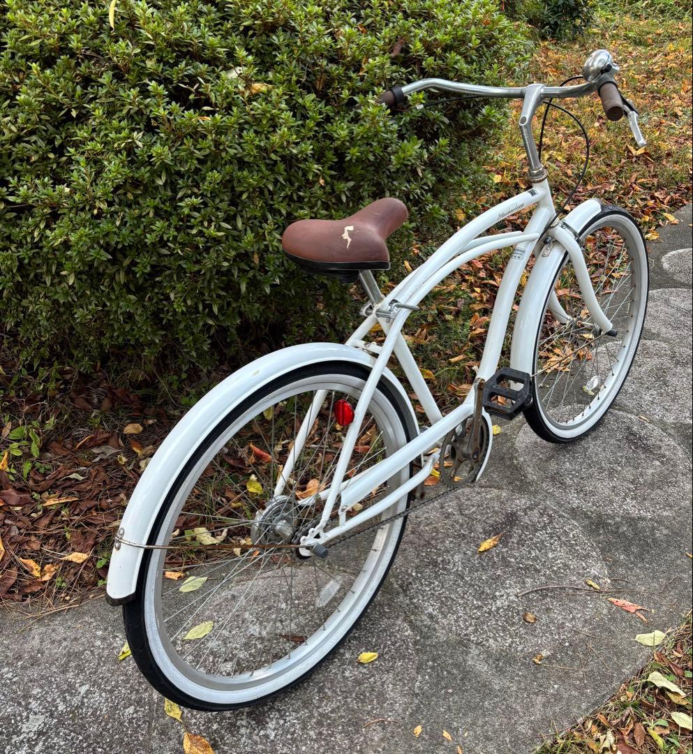 カリフォルニアスタイル ビーチクルーザー 26インチ ホワイト引取り限定