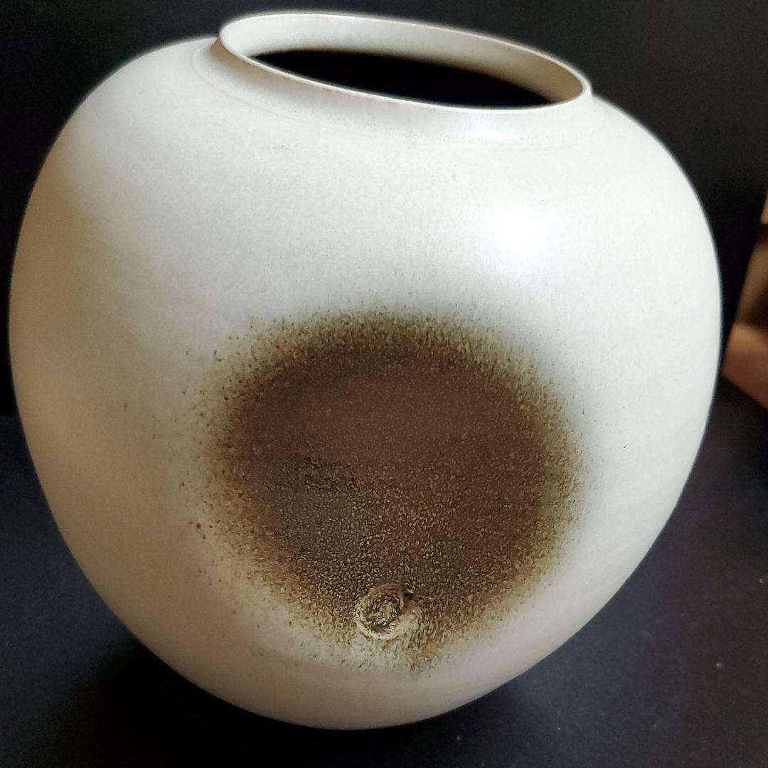 陶器　窯変三方花器