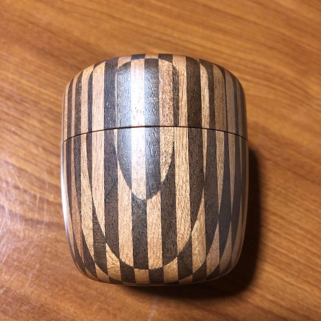寄木細工 箱根細工 棗 なつめ 茶入れ 無垢 合子 茶道具 茶道 抹茶 茶筒
