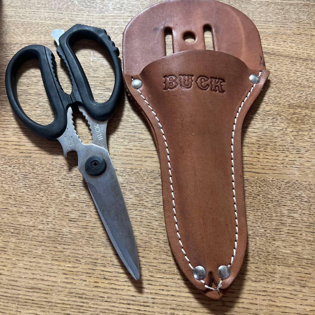 BUCK ステンレススチール はさみ レザーケース付き