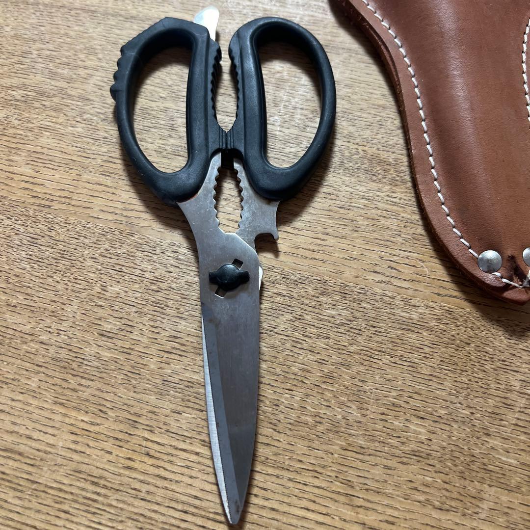 BUCK ステンレススチール はさみ レザーケース付き