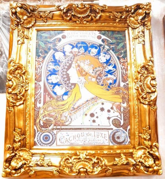 【高級額縁】アルフォンス・ミュシャ ジクレー『黄道十二宮』金額絵　輸入雑貨