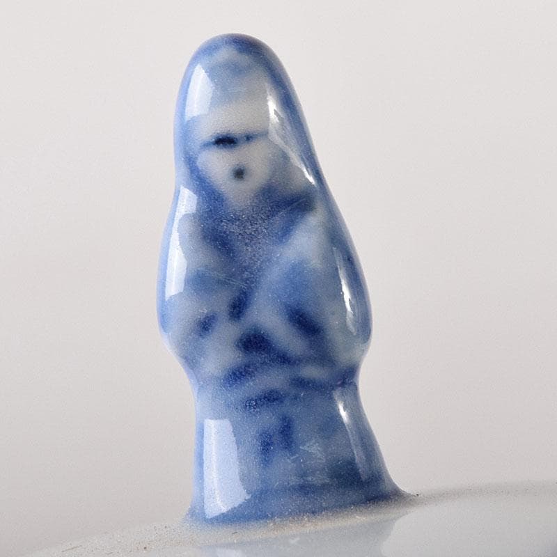 茶道具　京焼　平安　橋本龍岳造　染付　有馬筆　香合　共箱　V　7318