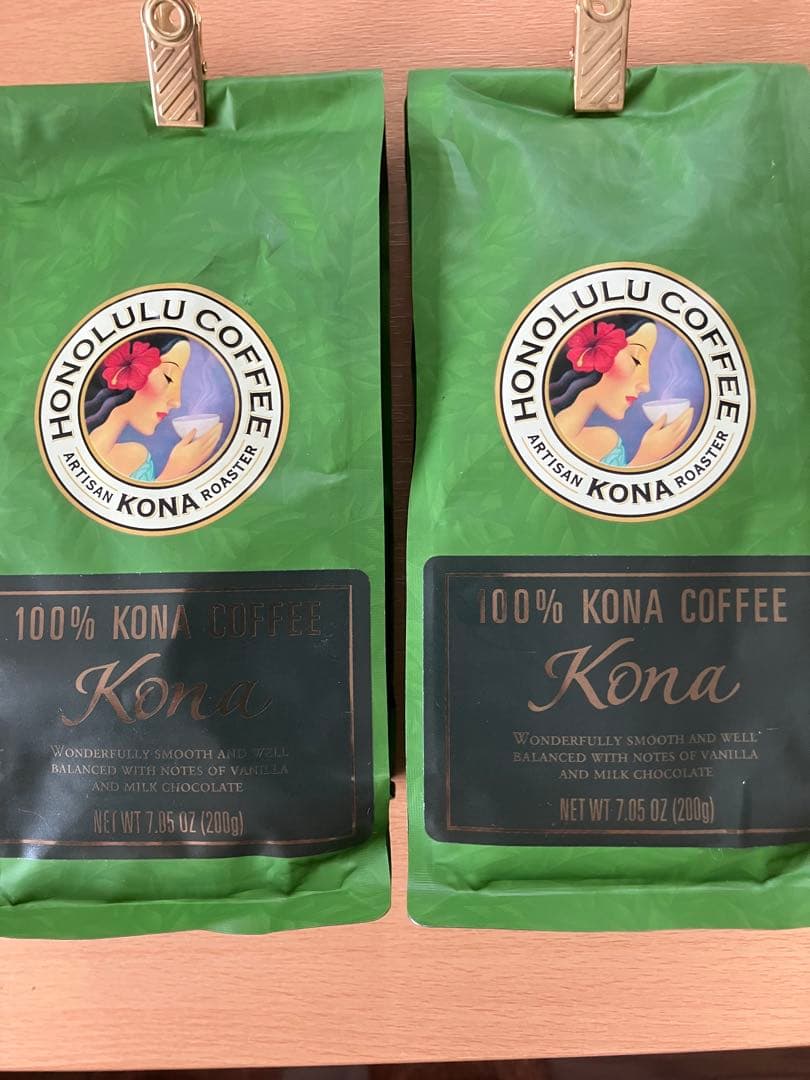 ハワイで購入‼️ホノルルコーヒー　コナ100%コーヒー 7oz 【豆2個セット】