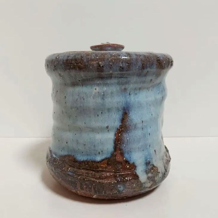 萩焼 灰被水差し 茶道具　宇田川聖谷造　木箱付き