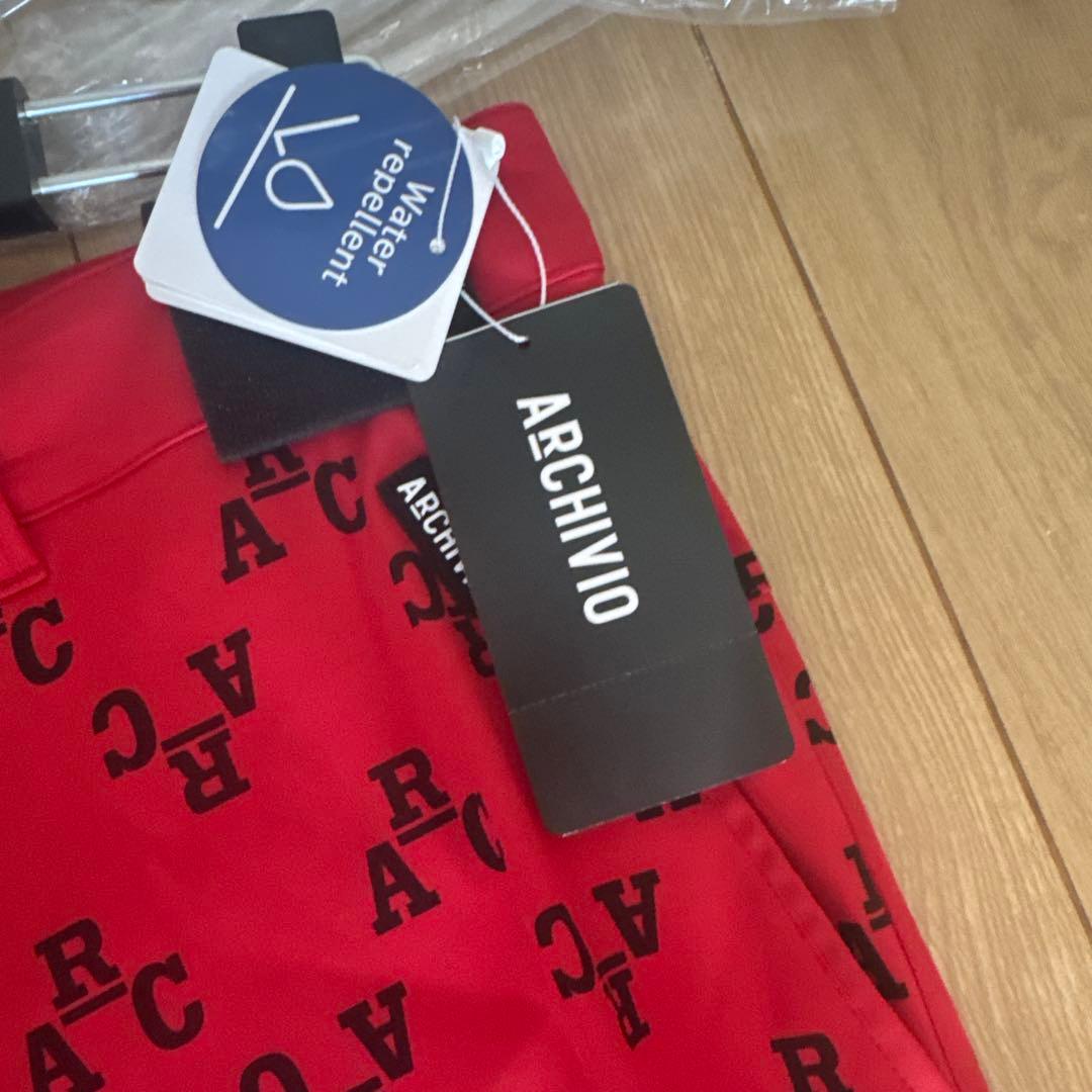 ABCHIVO 防水ロゴプリントパンツ レッド