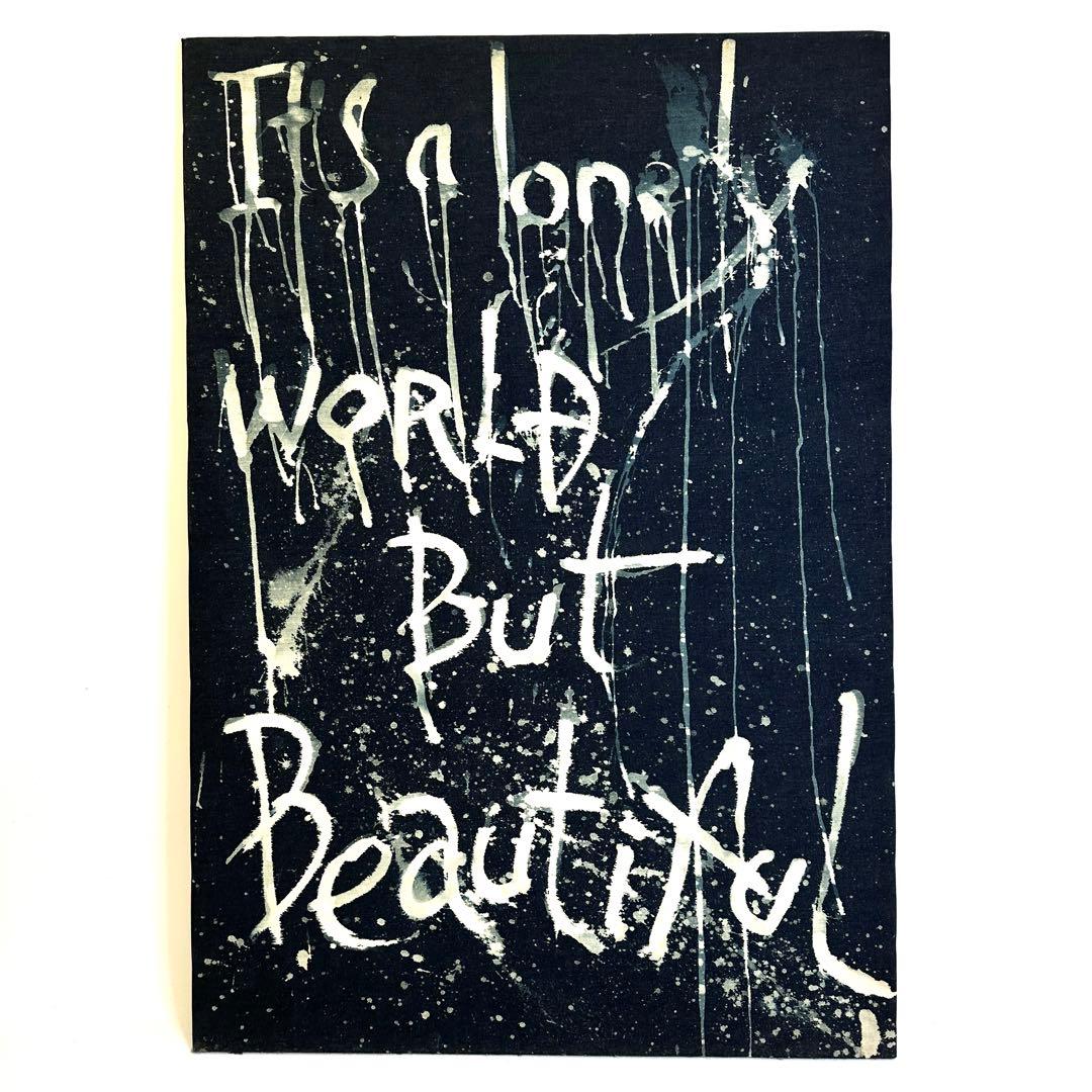 デニム 特大 ブリーチ アート 絵 一点物 店舗 展示品