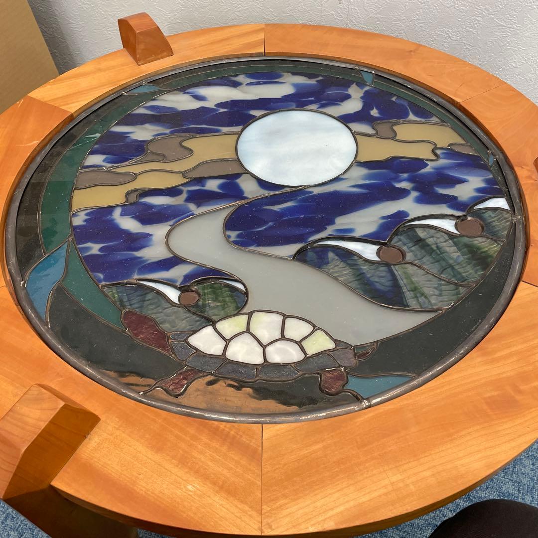 ステンドグラス円形テーブル