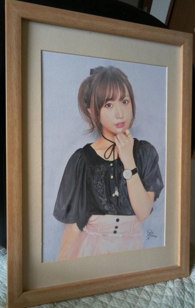 清楚なポニーテール美女＃3　色鉛筆画