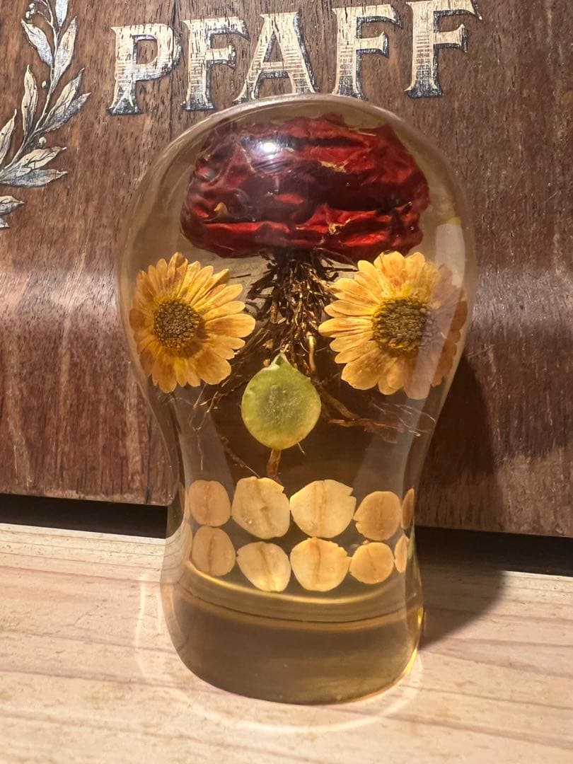 dugudagii スカル　初期作品　現代アート　ドライフラワー