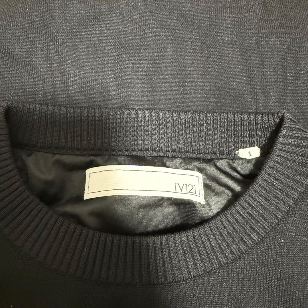 【美品】V12ゴルフレディース クールネックセーター 防風裏地付