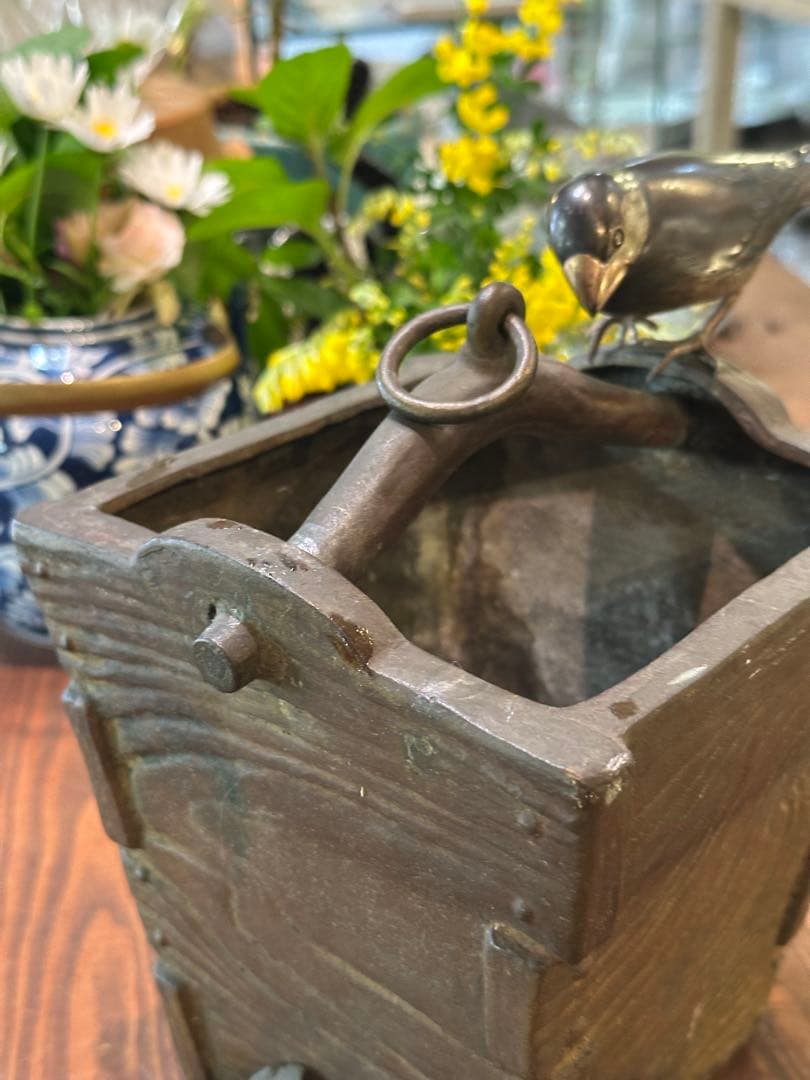 金工師　岩瀬清風　花器　花入　文鳥