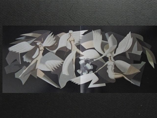 東郷青児、翼、希少な大判額装用画集より、新品高級額装付、状態良好