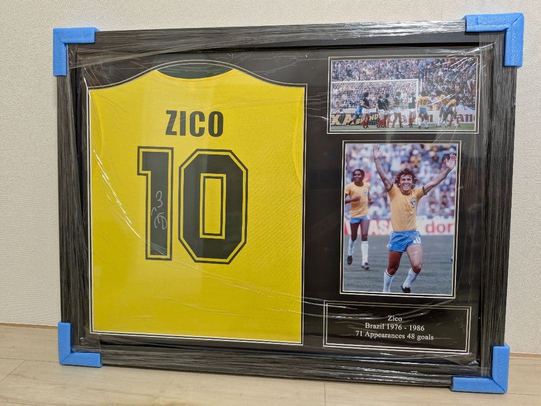 【鹿島アントラーズ】神様ジーコサイン入りユニフォーム額縁入り