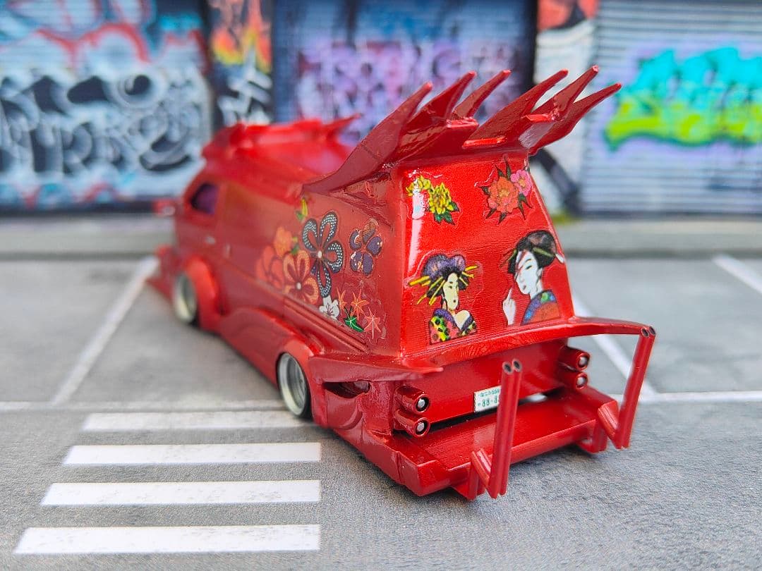 トミカ改造 ハイエース バニング フルエアロ深リム購入者以外いいね❌