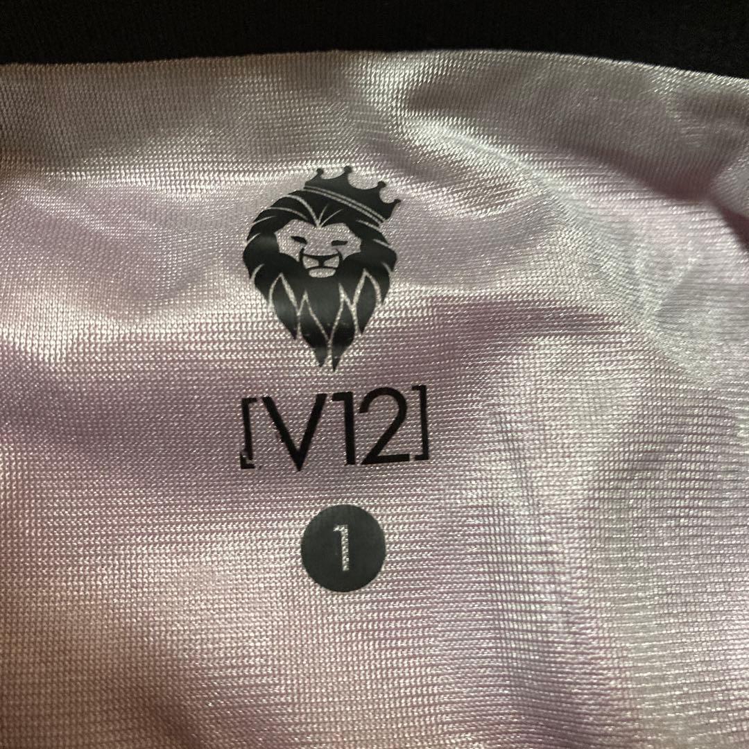 V12 ロゴプリント ピンク長袖シャツ