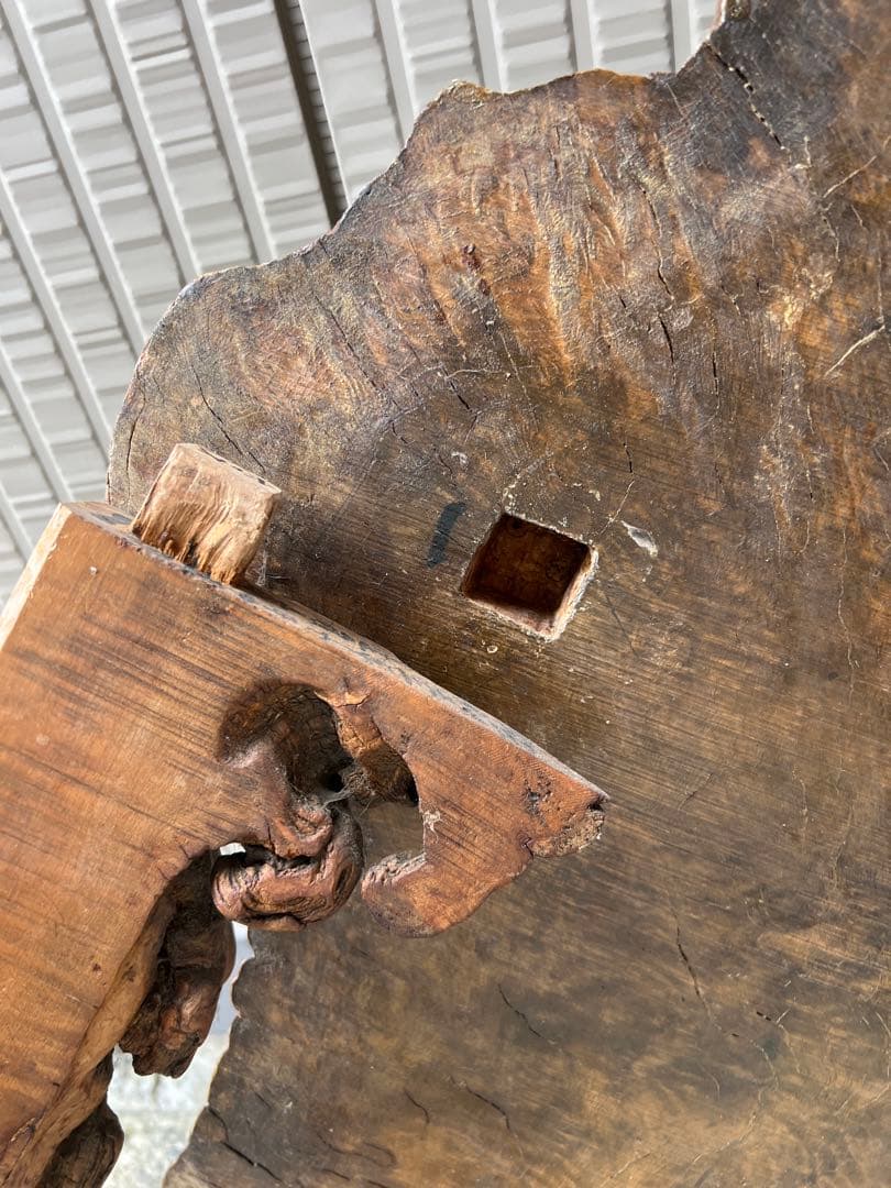 昭和52年物 天然木 玉杢 瘤杢 たまもく こぶもく 座卓 ローテーブル 和室