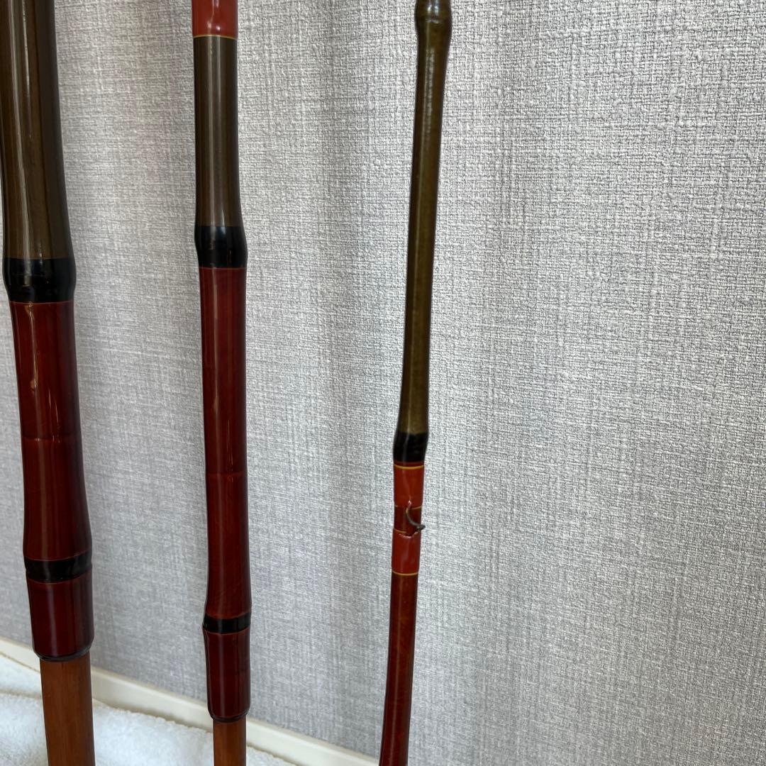 石鯛和竿　俊貞作　総巻総塗り竹竿　石鯛竿　美品