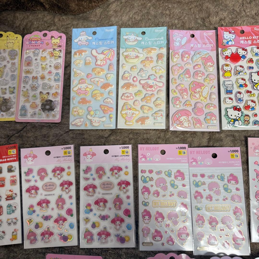 シール　サンリオ　ポケモン　セット　ぷくぷく　ボンボンシール